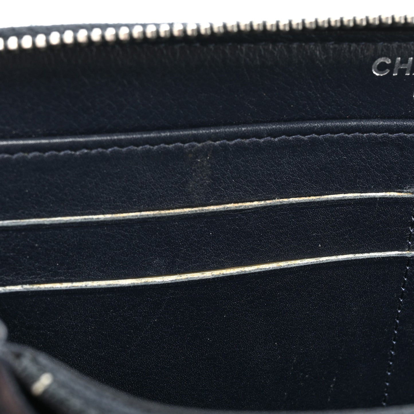 Caviar Quilted Large Gusset Zip Around Wallet Navy
