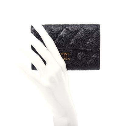 Chanel Caviar Quilted Flap Card Holder Wallet Black 2 of 9