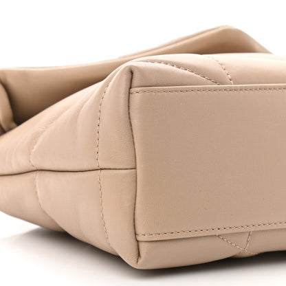 Saint Laurent Lambskin Quilted Toy Loulou Puffer Monogram Chain Satchel Nude Powder 10 of 11