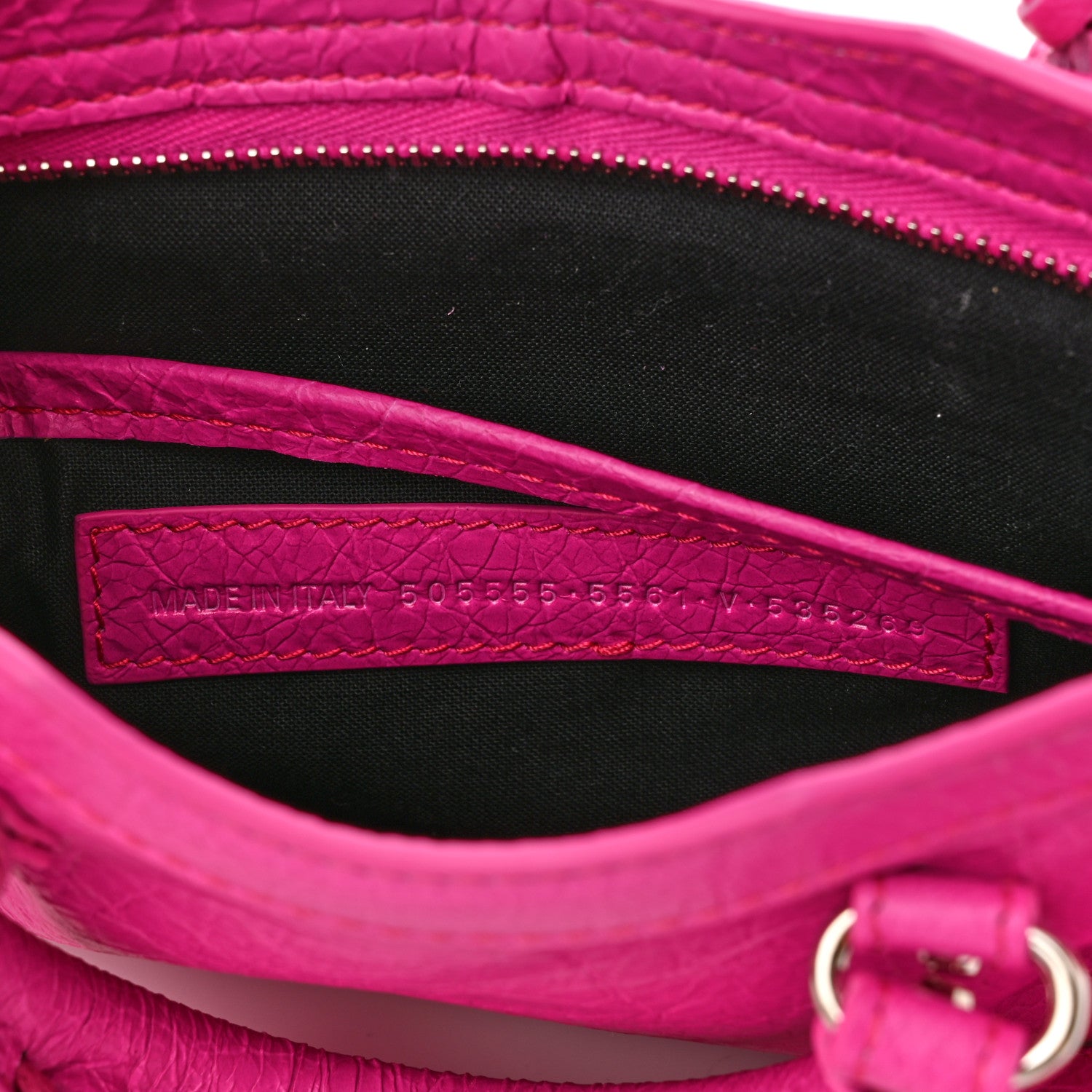 Balenciaga Agneau Classic Silver Hardware Nano City Fuchsia 7 of 10