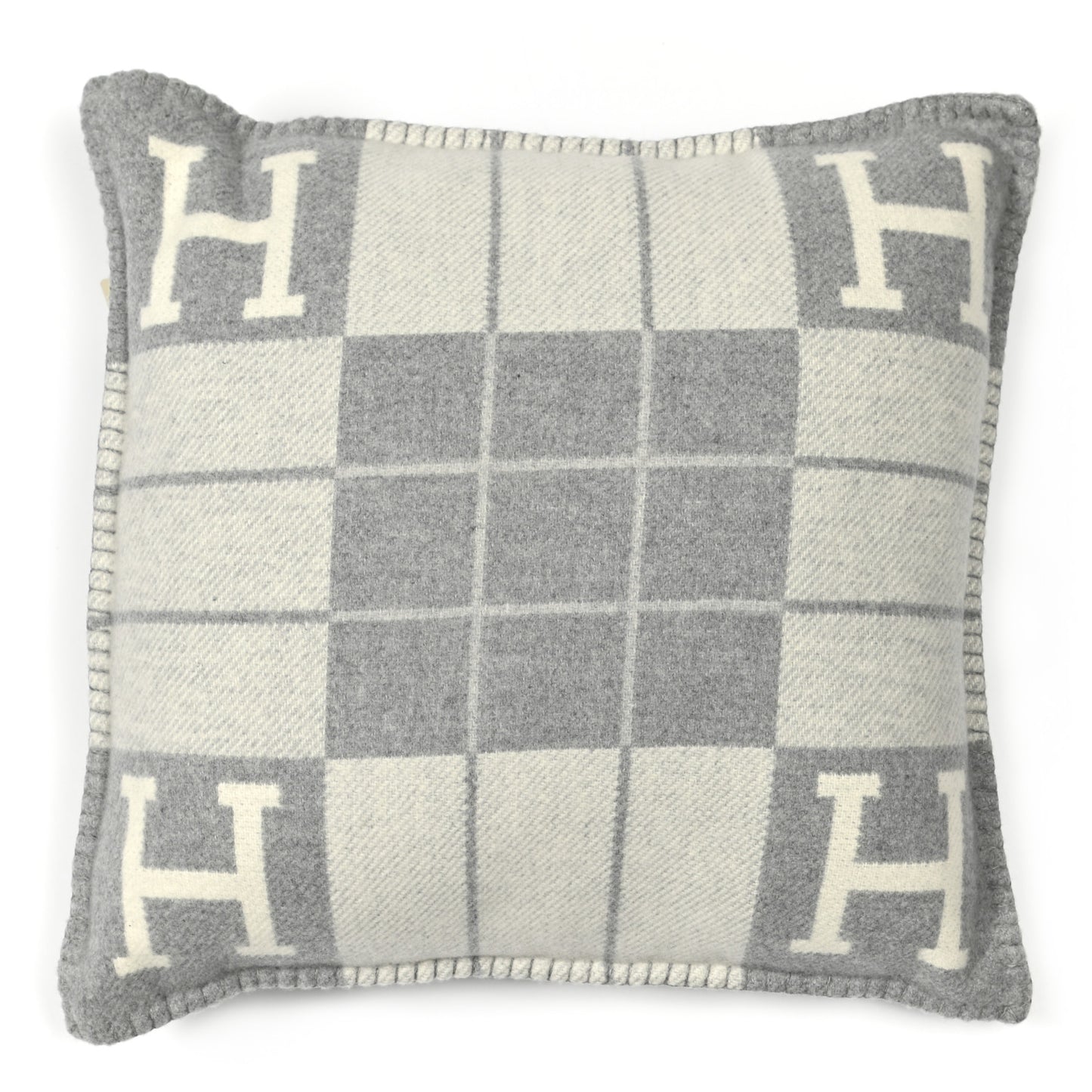 Wool Cashmere Avalon III Pillow PM Ecru Gris Clair