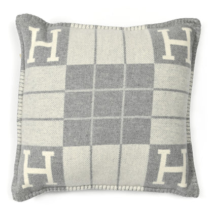 Hermes Wool Cashmere Avalon III Pillow PM Ecru Gris Clair 1 of 3