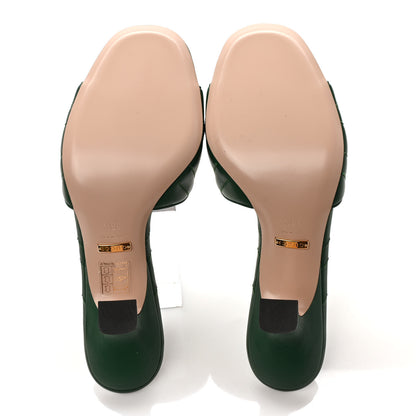 Gucci Nappa Matelasse GG Marmont 75mm Slide Sandals 38.5 Emerald 5 of 8