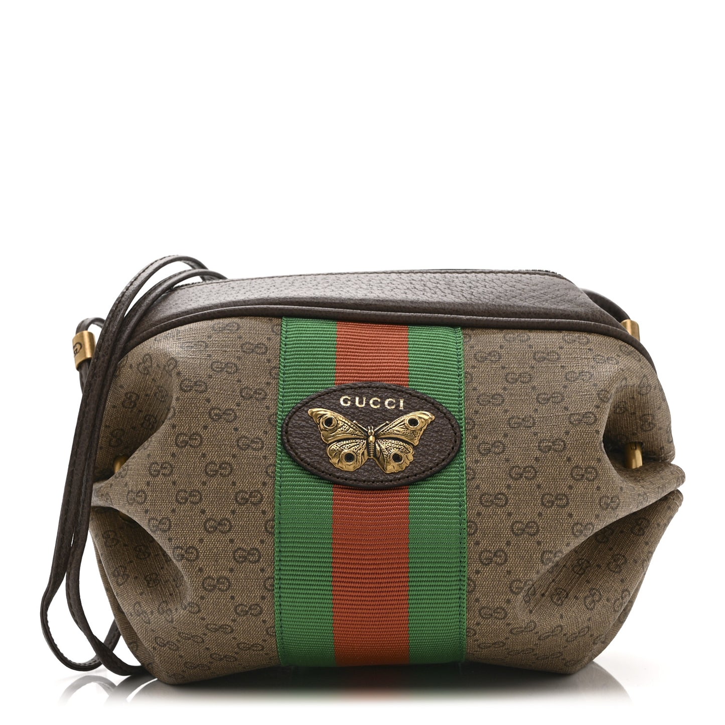Mini Vintage GG Supreme Monogram Web Butterfly New Candy Crossbody Beige New Acero