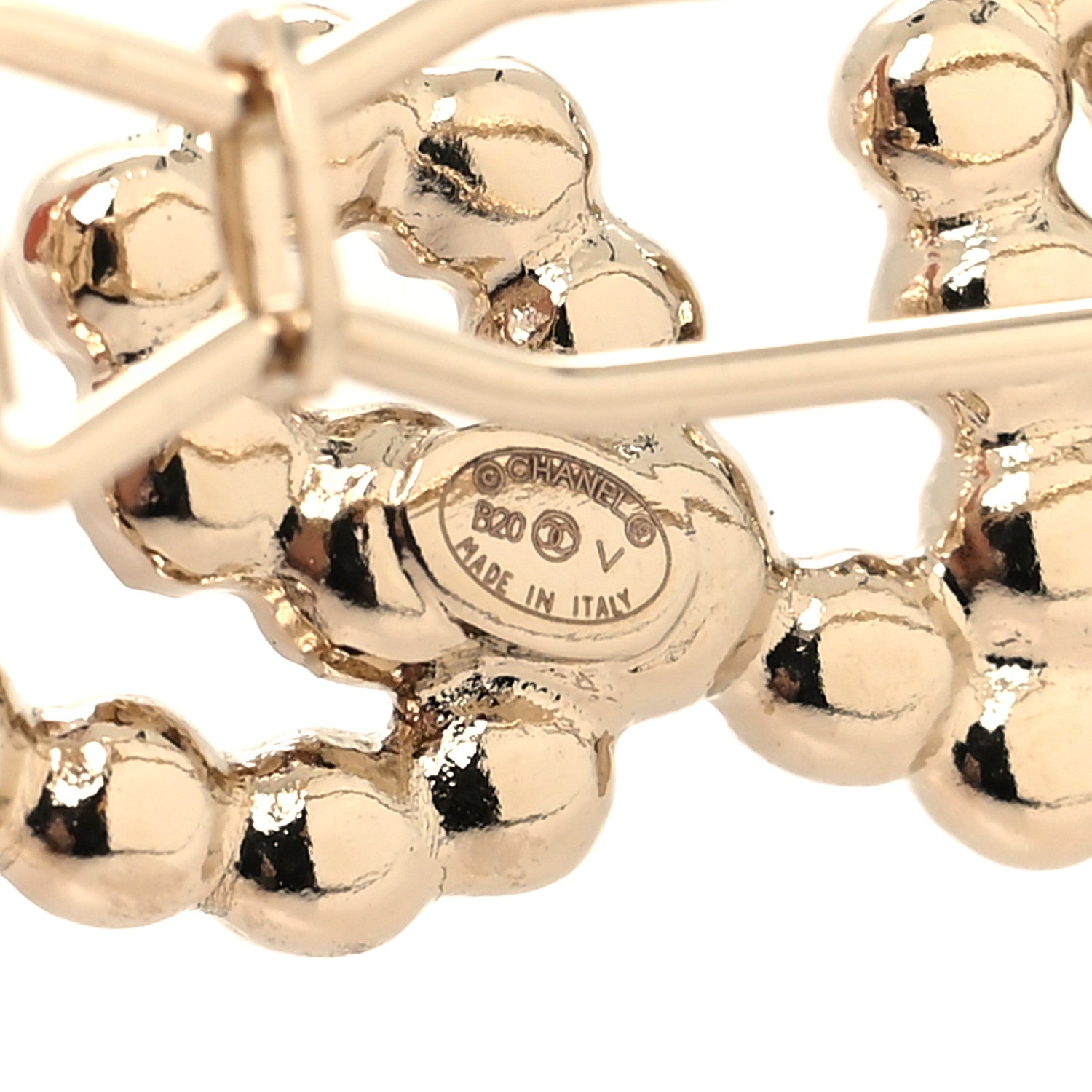 Chanel Metal Glass Swirling Pearls Hair Clip Gold 3 of 3