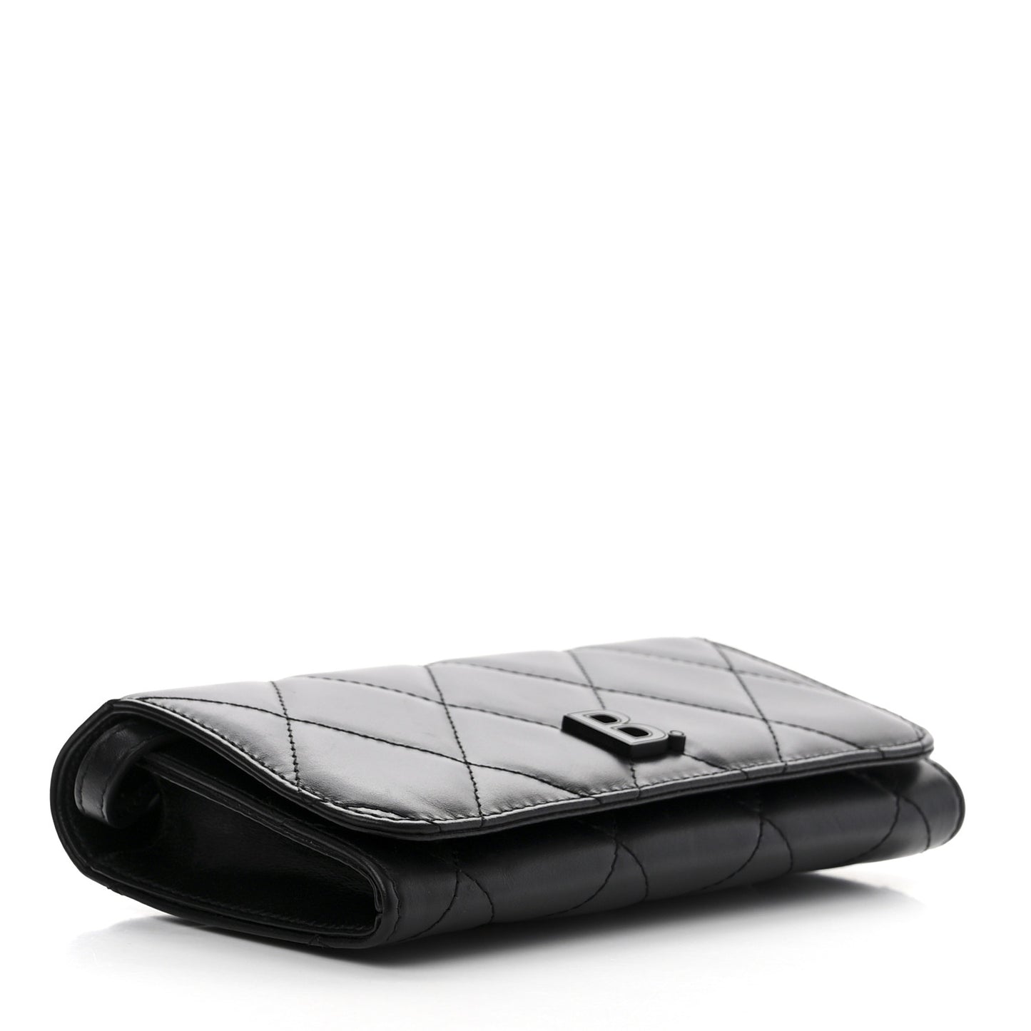 Nappa Calfskin Quilted Touch B Phone Holder With Strap Black