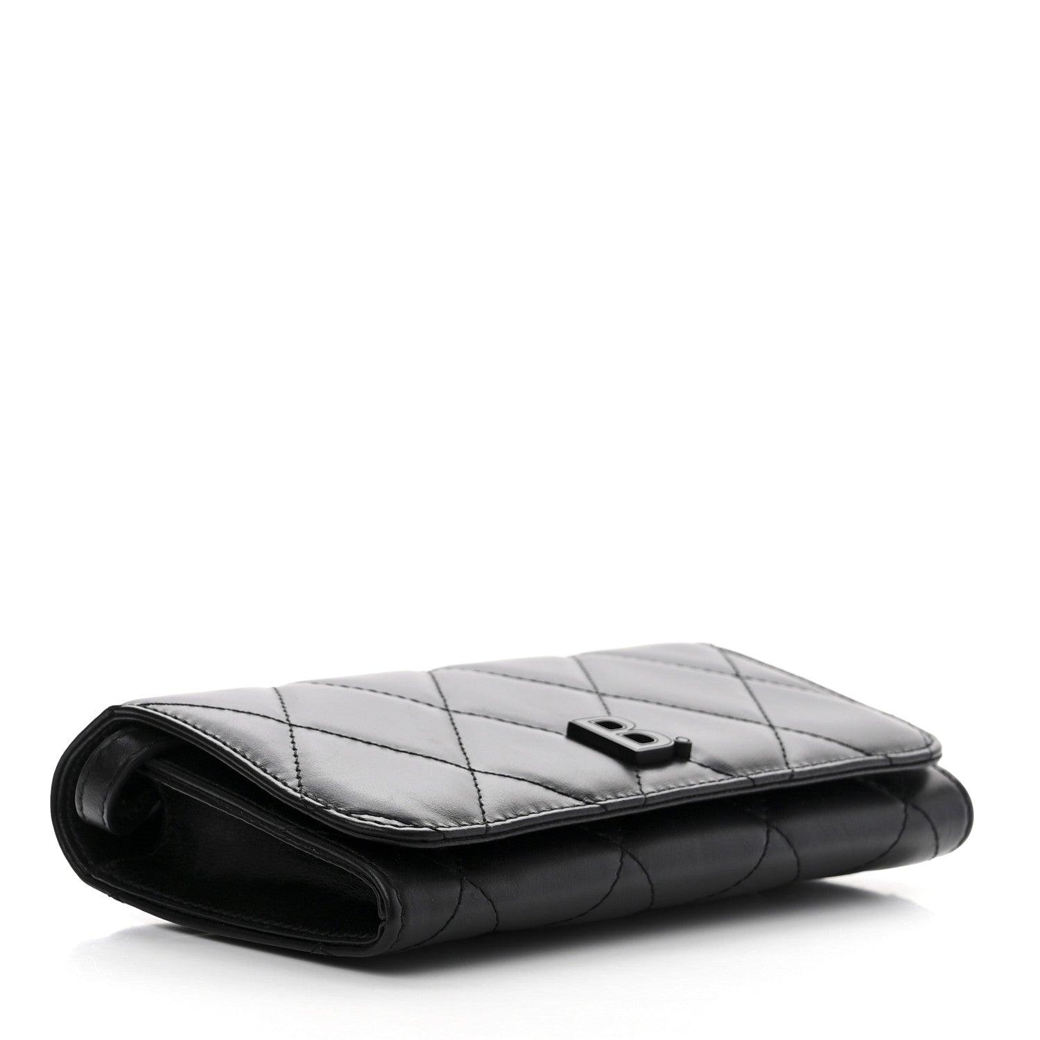 Balenciaga Nappa Calfskin Quilted Touch B Phone Holder With Strap Black 4 of 10