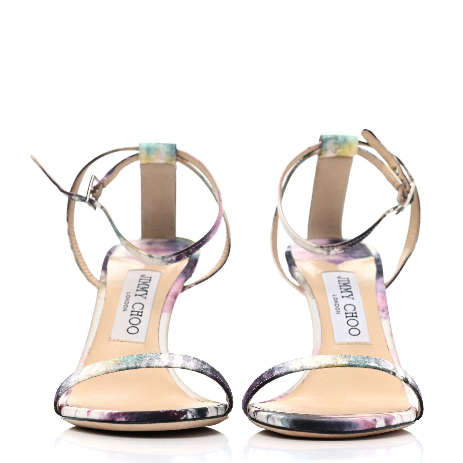 Jimmy Choo Canvas Tie-Dye Minny Oasis 85 Sandals 37.5 Multicolor 2 of 4