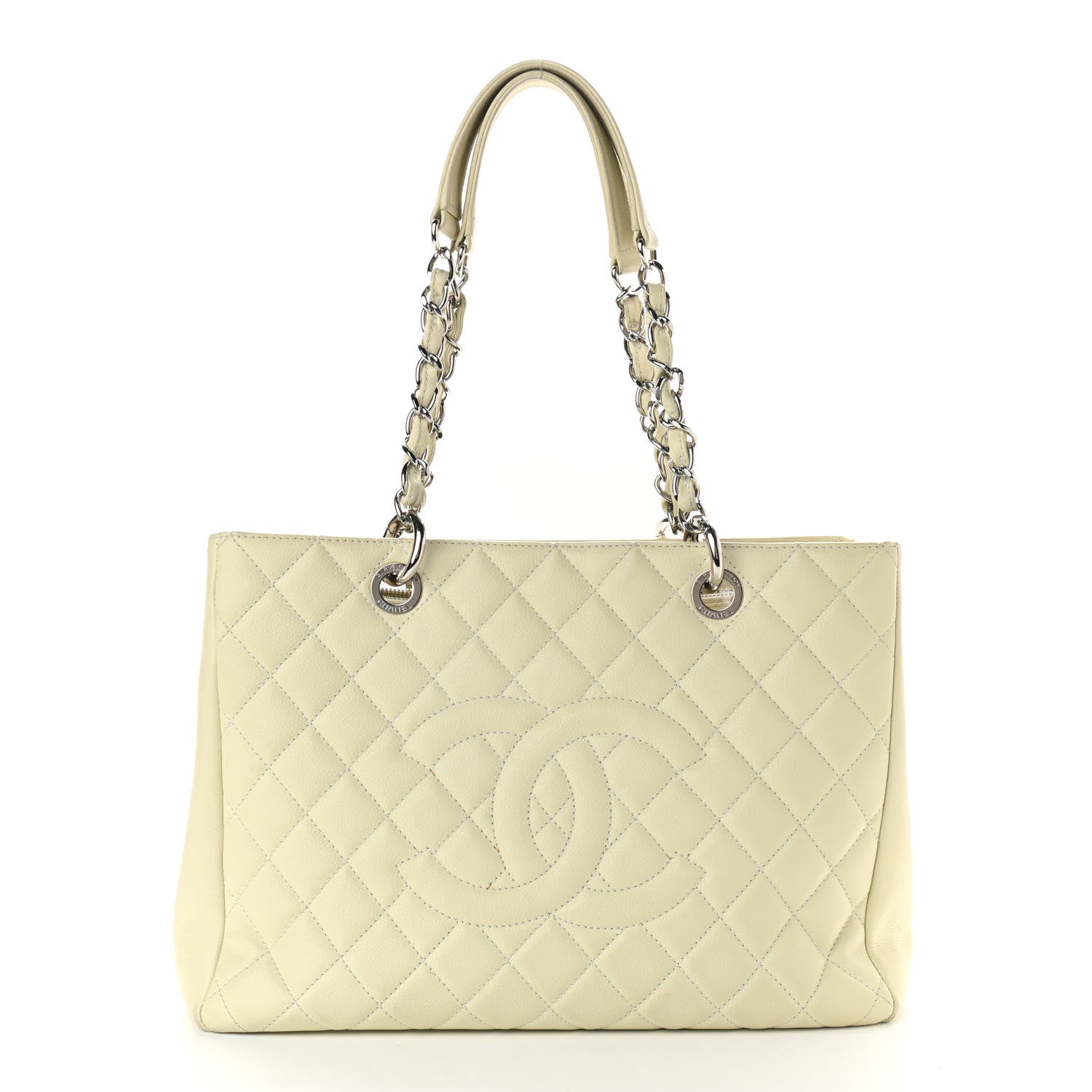 Chanel Caviar Quilted Grand Shopping Tote GST White 1 of 14