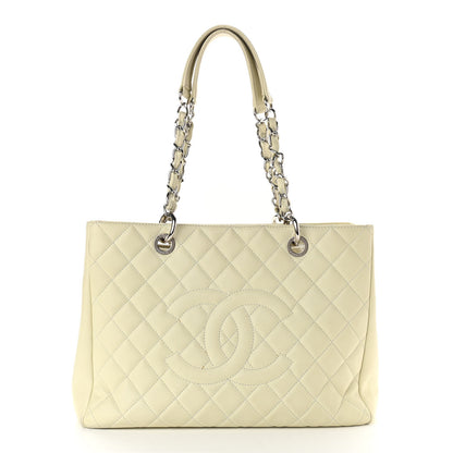 Chanel Caviar Quilted Grand Shopping Tote GST White 1 of 14
