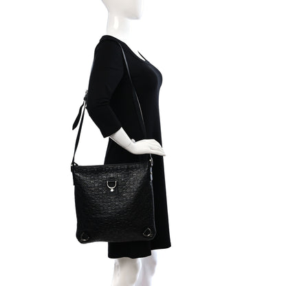 Gucci Calfskin Horsebit Embossed Abbey Messenger Black 2 of 9