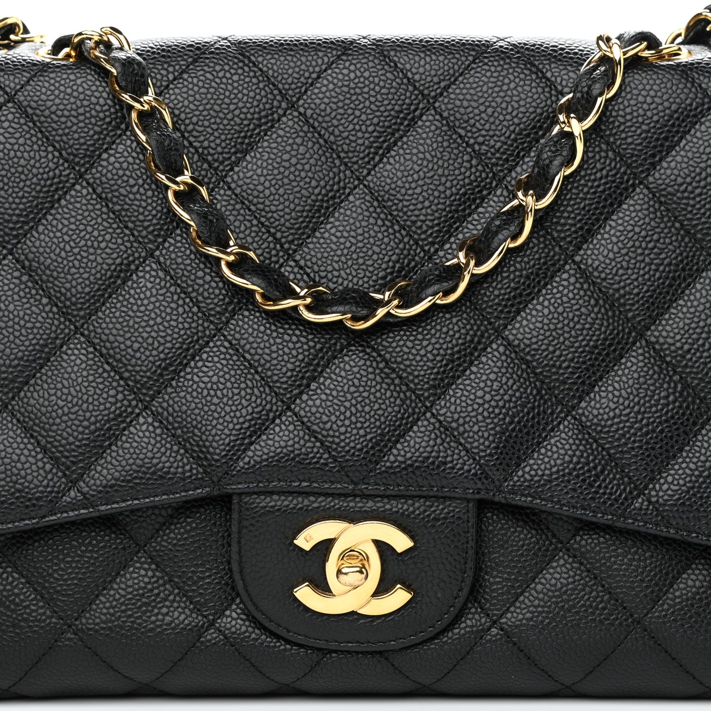 Caviar Quilted Jumbo Single Flap Black