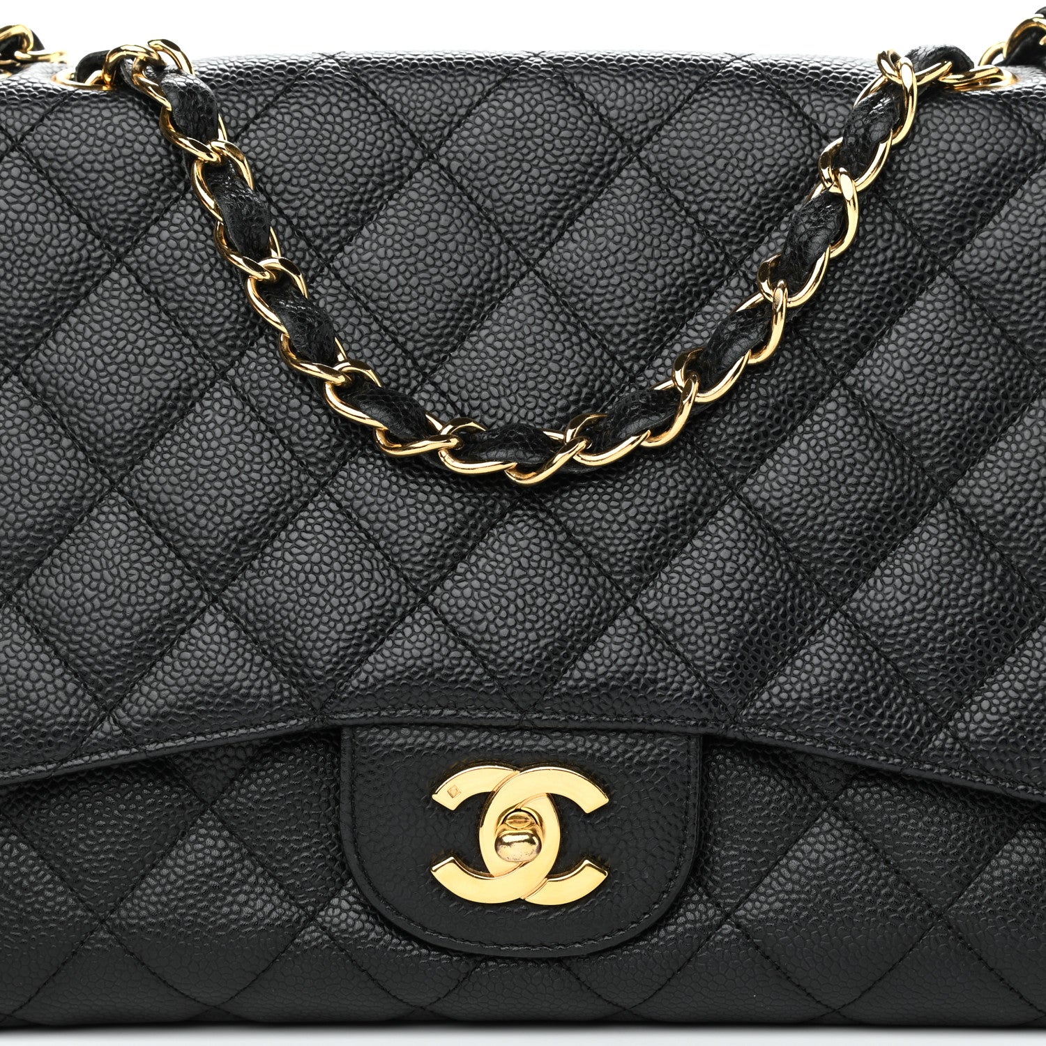 Chanel Caviar Quilted Jumbo Single Flap Black 7 of 14