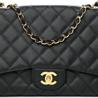 Chanel Caviar Quilted Jumbo Single Flap Black 7 of 14