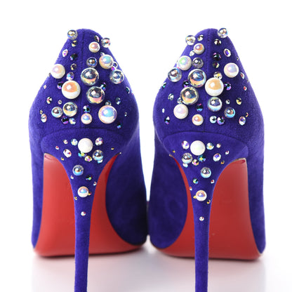 Christian Louboutin Suede Candidate 100 Pumps 37.5 Purple Pop 9 of 10