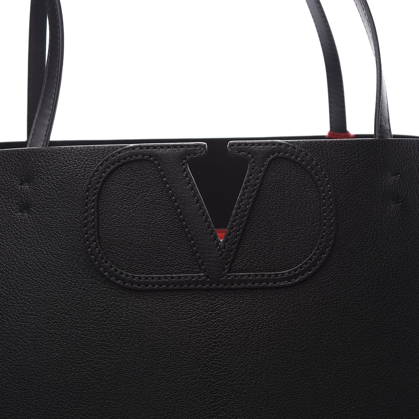 Calfskin Large Vlogo Tote Black