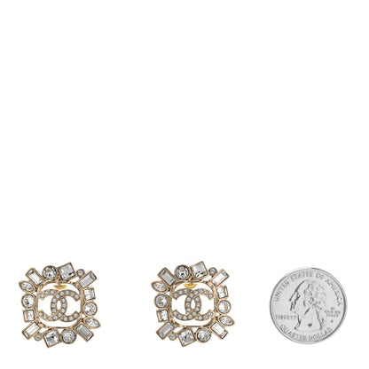 Chanel Baguette Crystal CC Cluster Earrings Silver 2 of 5