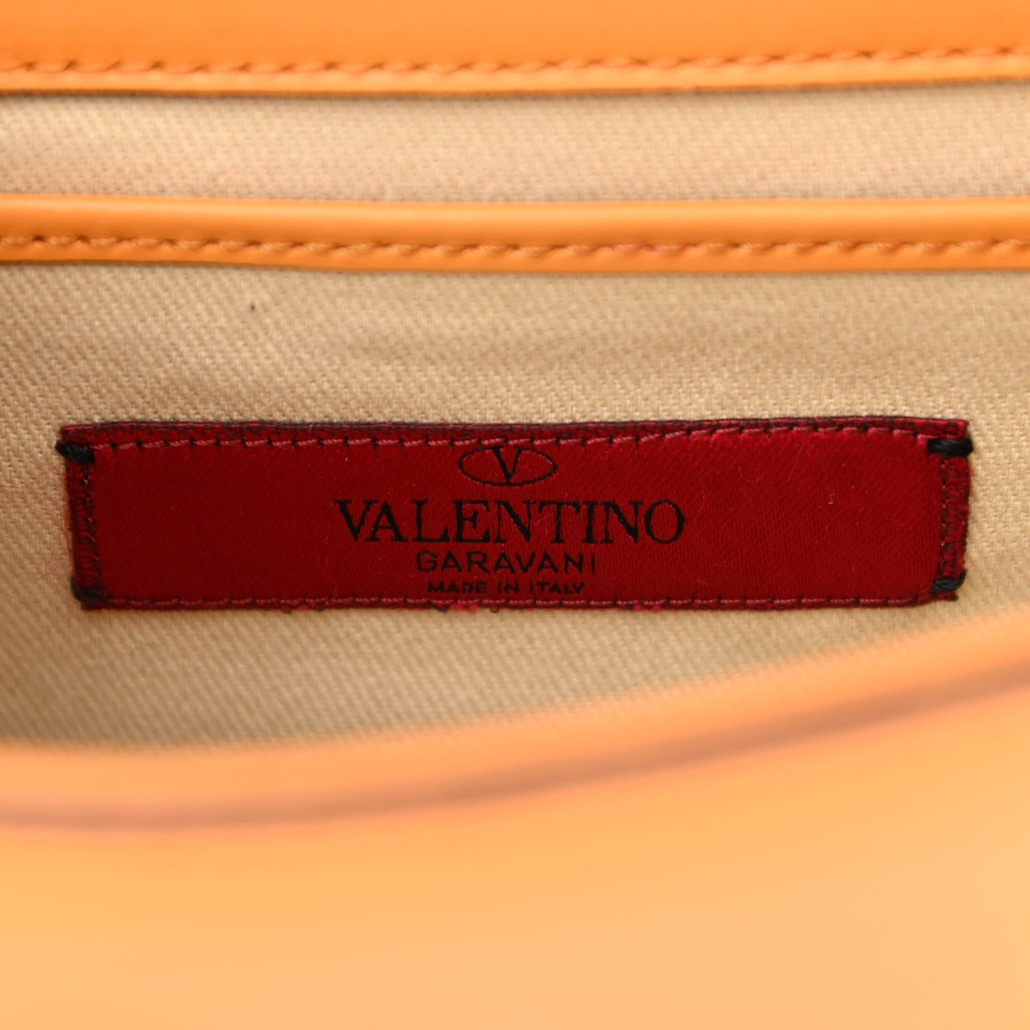 Valentino Garavani Vitello Mini Glam Lock Rockstud Flap Mandarin Sorbet 5 of 9