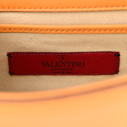 Valentino Garavani Vitello Mini Glam Lock Rockstud Flap Mandarin Sorbet 5 of 9