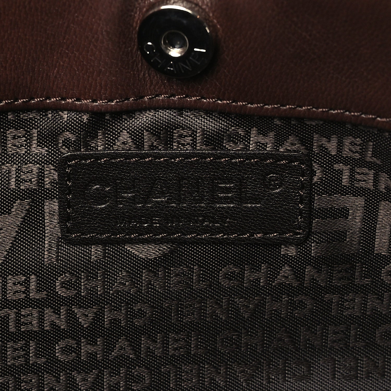 Chanel Calfskin Logo Pochette Brown 6 of 9