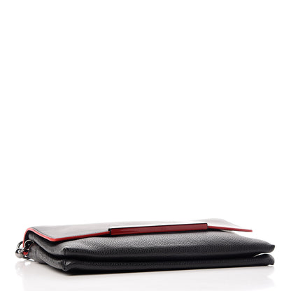 Christian Louboutin Calfskin Rougissime Flap Crossbody Clutch Black 5 of 10