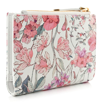 Christian Dior Calfskin Floral Printed Dahlia Wallet White Multicolor 3 of 9