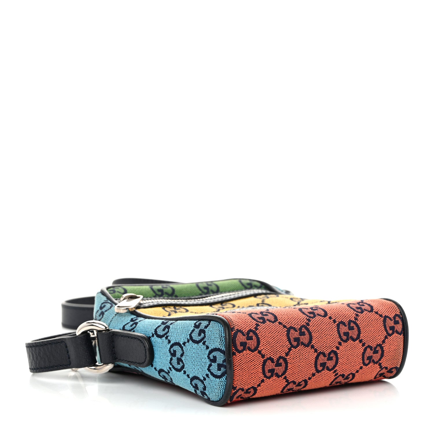 Gucci Monogram Multicolor Mini Retro Interlocking G Messenger Blue Rainbow Light Blue 4 of 10