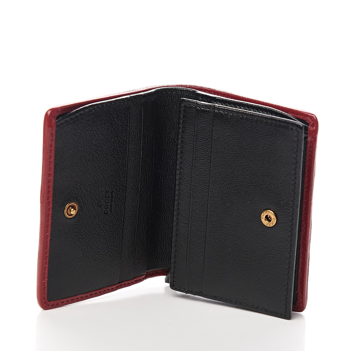 Azalea Calfskin Matelasse Diagonal Patchwork Torchon GG Marmont Card Case Wallet Black Beige Romantic Cerise