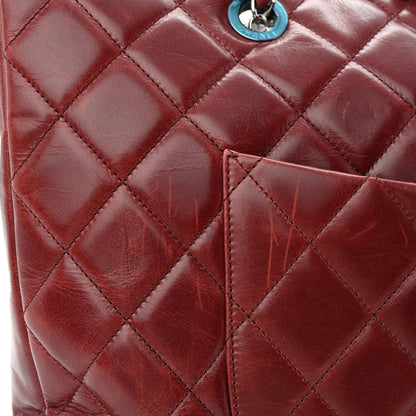 Chanel Glazed Calfskin Quilted Large CC Delivery Tote Burgundy 11 of 13