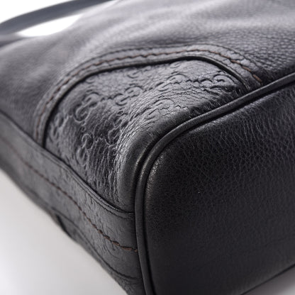 Gucci Pebbled Calfskin Guccissima Trim Medium Signoria Hobo Black 11 of 14