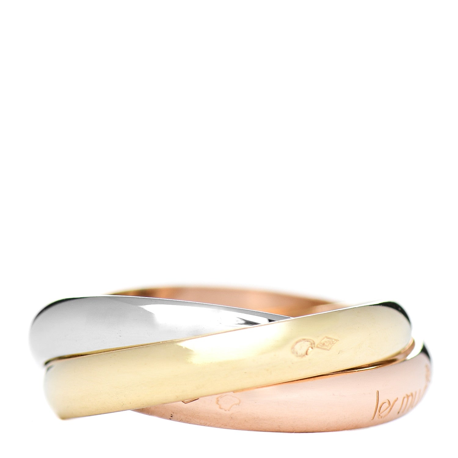 Cartier 18K Pink Yellow White Gold Classic Les Must De Cartier Trinity Ring 56 7.5 3 of 4