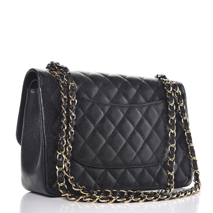 Chanel Caviar Quilted Jumbo Double Flap Black 3 of 8