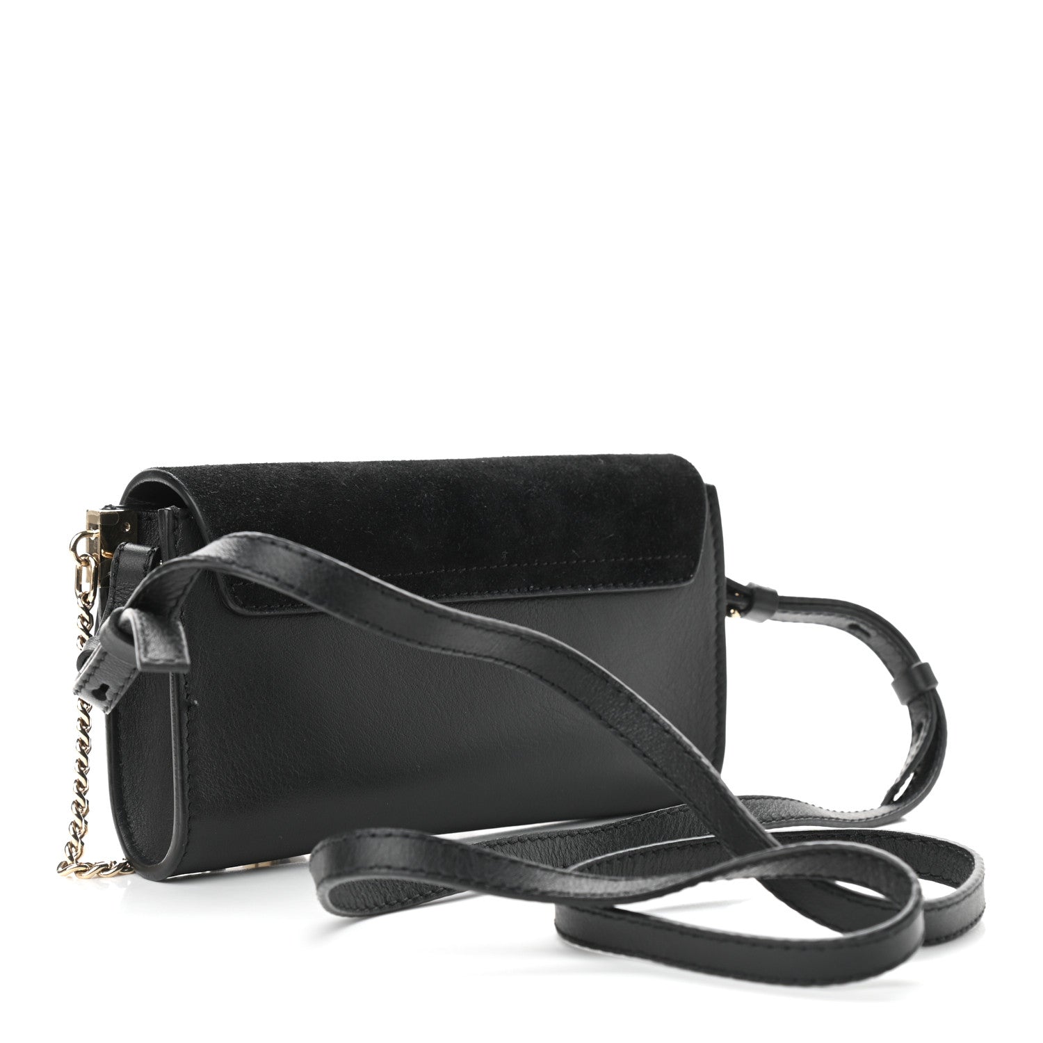 Chloe Suede Calfskin Mini Faye Shoulder Bag Black 3 of 10