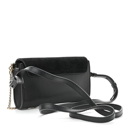 Chloe Suede Calfskin Mini Faye Shoulder Bag Black 3 of 10