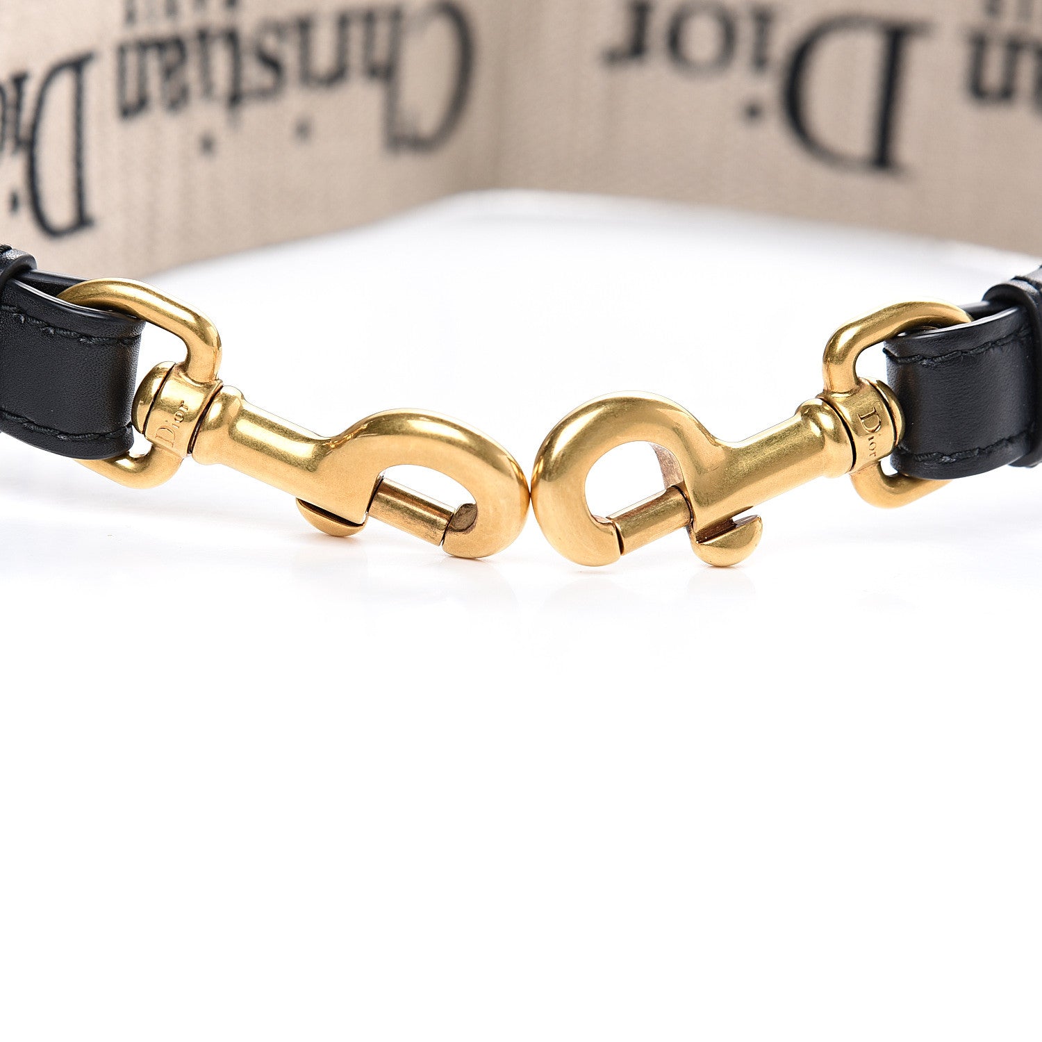 Christian Dior Canvas Embroidered Shoulder Strap Black 3 of 5