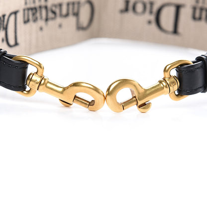 Christian Dior Canvas Embroidered Shoulder Strap Black 3 of 5