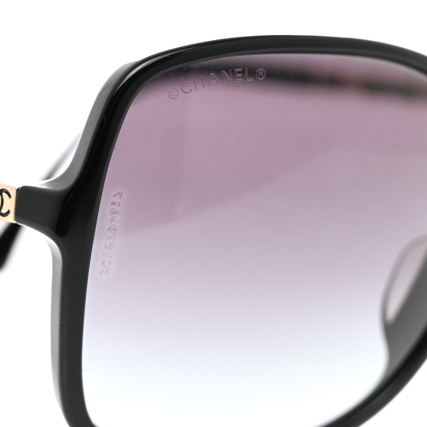 Lambskin Square Chain Sunglasses 5210-Q Black