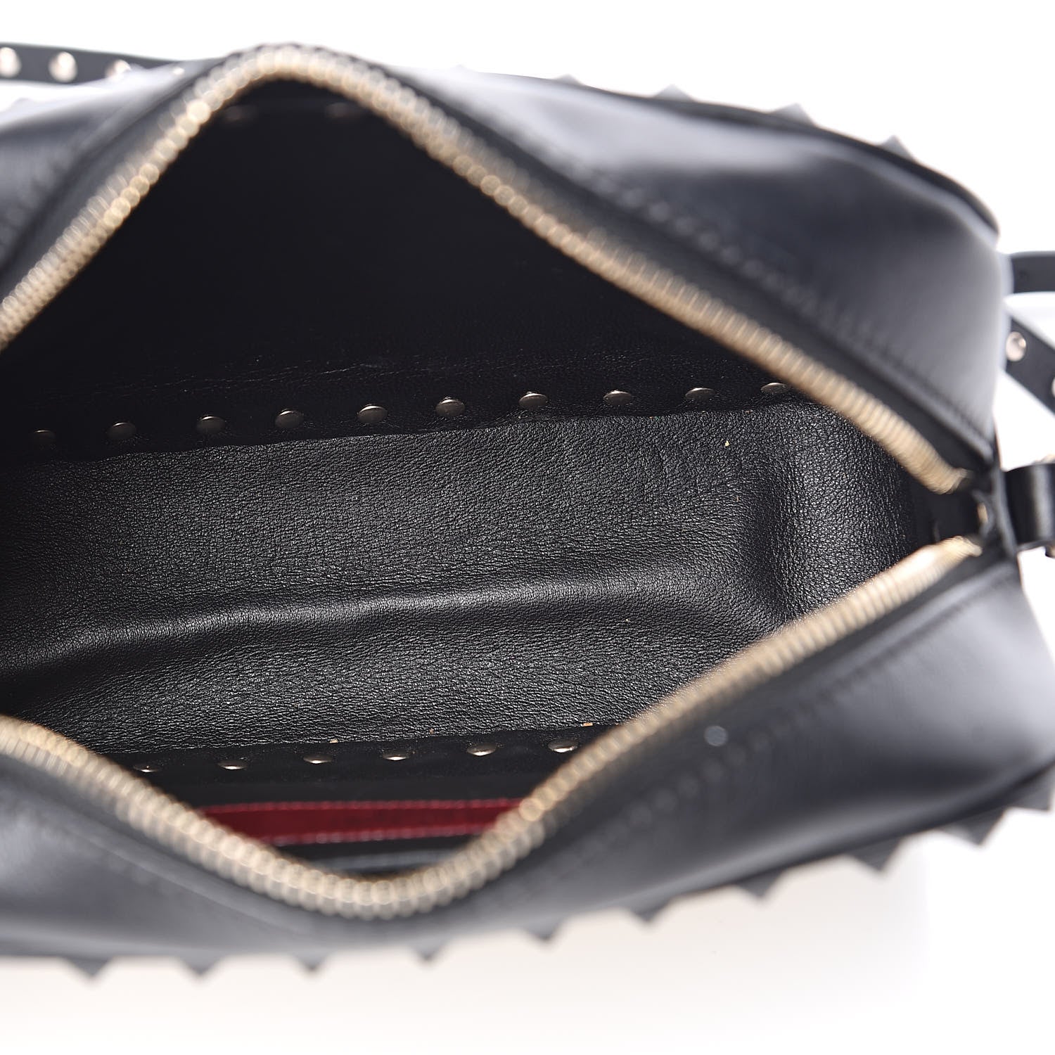 Valentino Garavani Calfskin Rockstud Camera Crossbody Bag Ivory Black 5 of 9