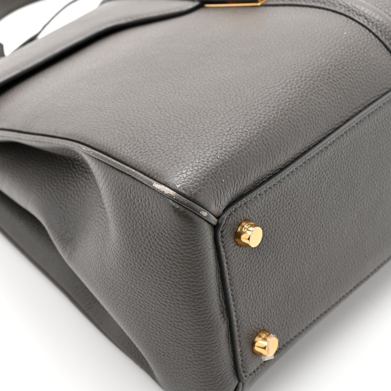 Celine Grained Calfskin Classique Medium 16 Top Handle Bag Grey 10 of 12