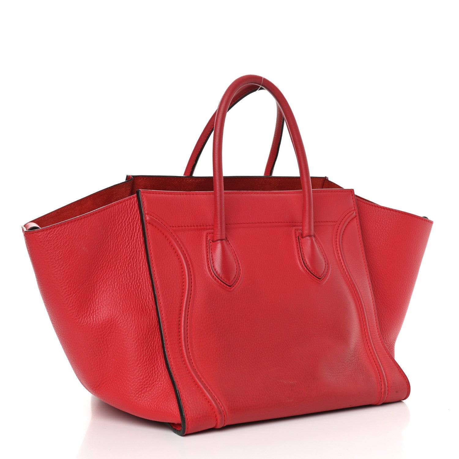 Celine Supple Calfskin Medium Phantom Luggage Vermillion 3 of 12