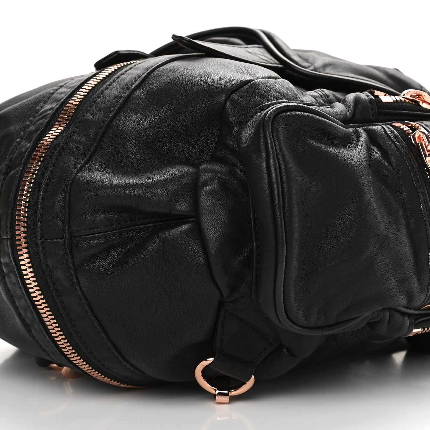 Lambskin Marti Backpack Bag Washed Black Rose Gold Hardware