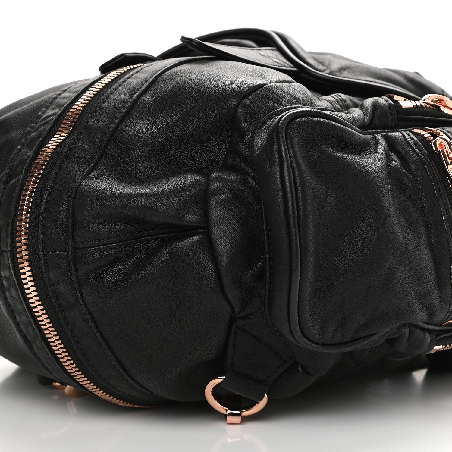 Alexander Wang Lambskin Marti Backpack Bag Washed Black Rose Gold Hardware 8 of 10