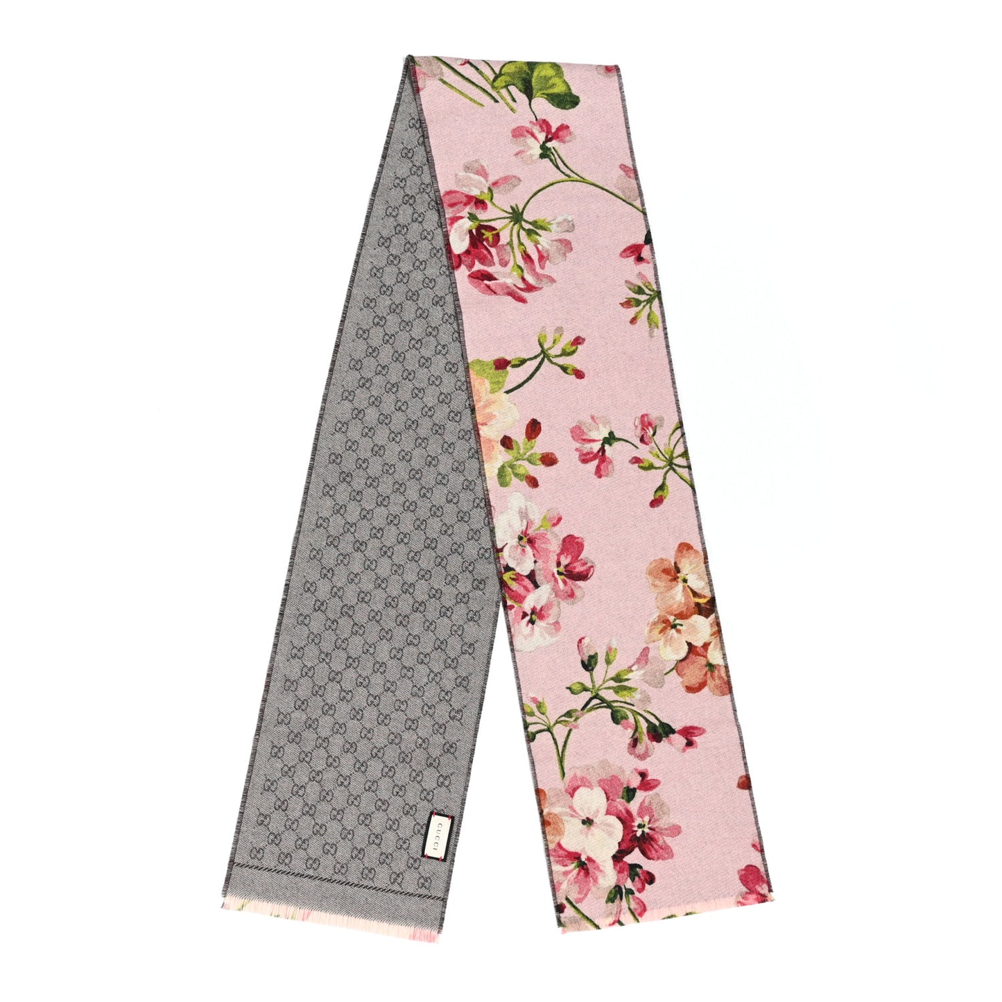 Wool GG Monogram Miniorophin Scarf Shell Pink