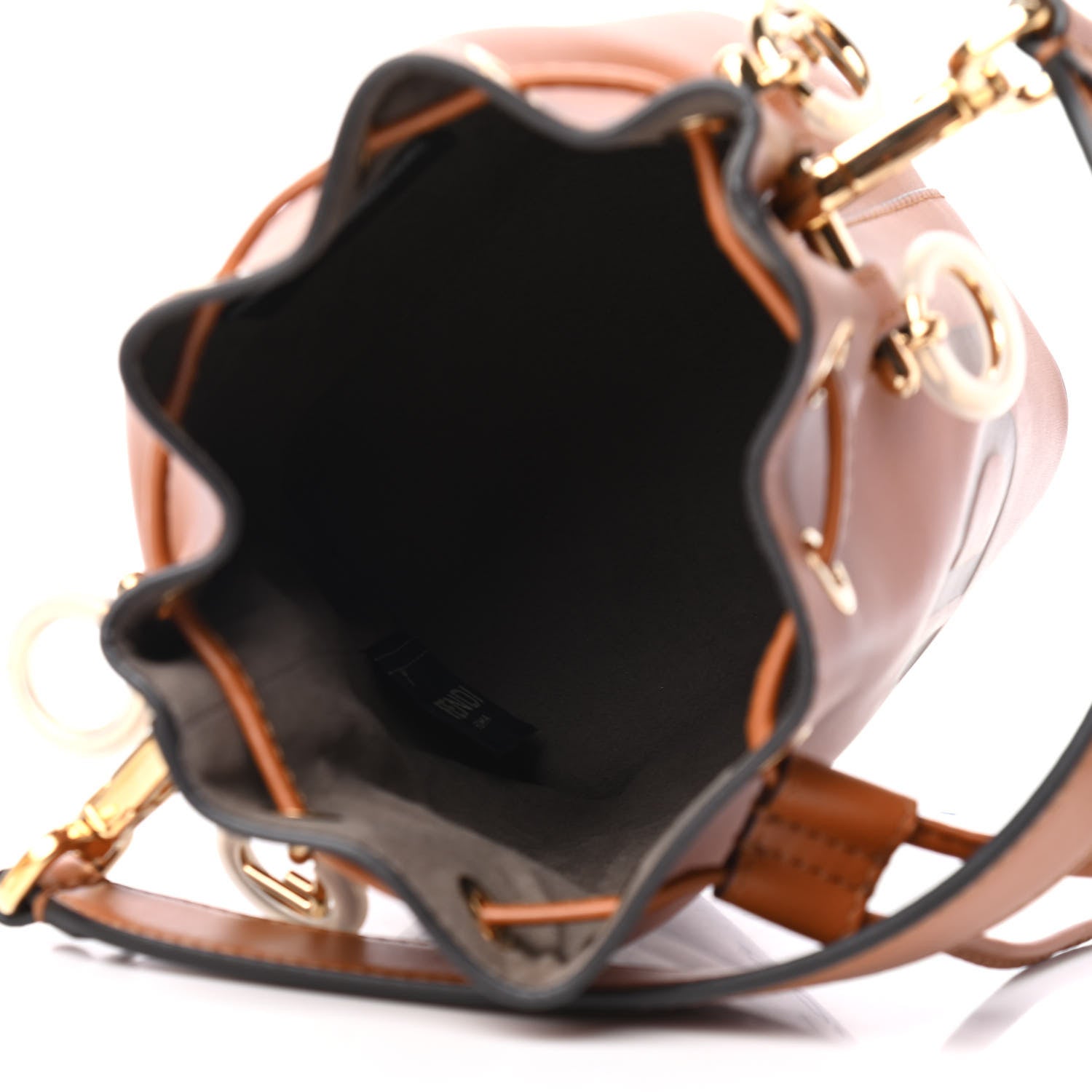 Fendi Vitello King F is Fendi Logo Embossed Mini Mon Tresor Bucket Bag Cuoio 4 of 4