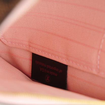 Louis Vuitton Damier Ebene Neverfull MM GM Pochette Rose Ballerine 7 of 8