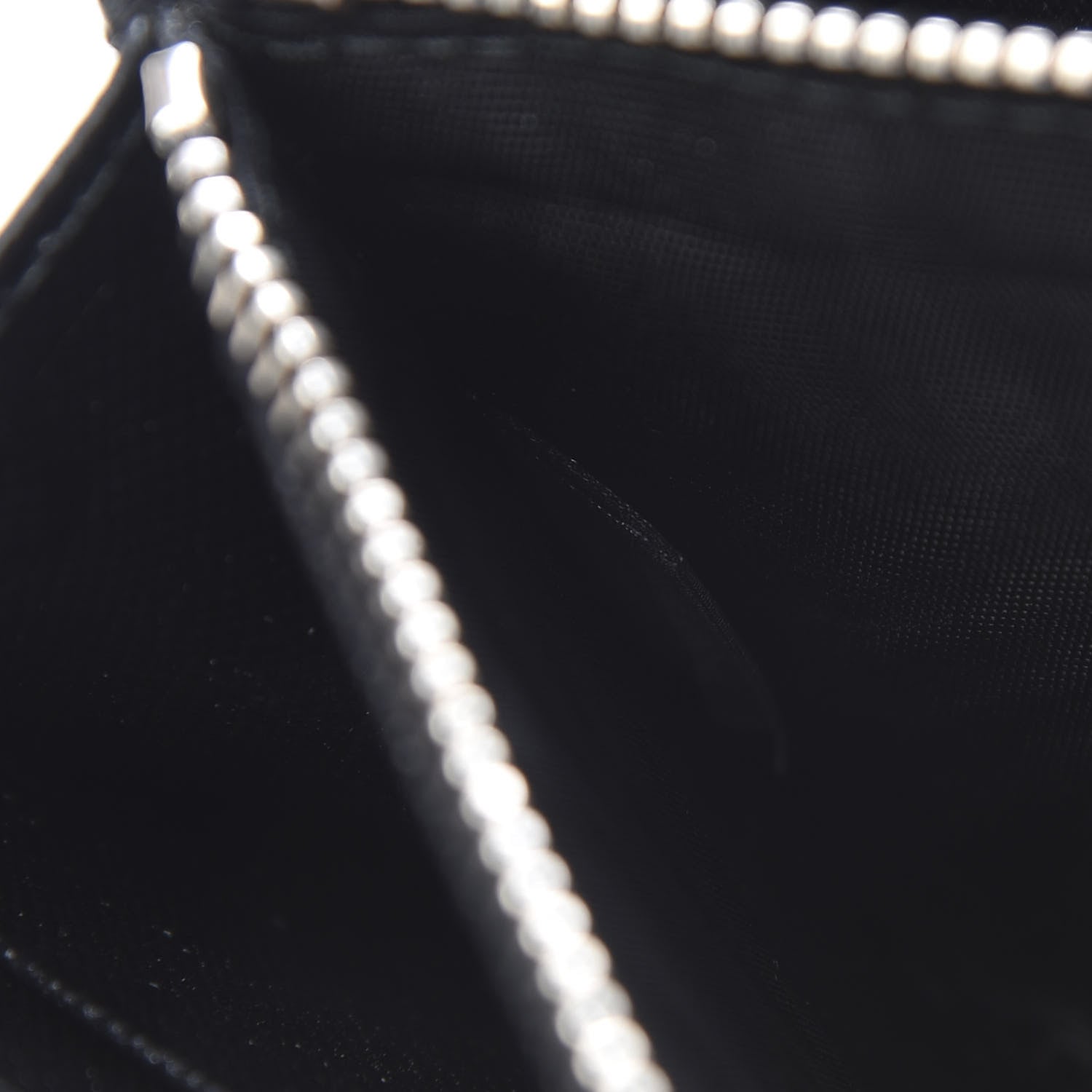 Prada Saffiano Oro Zip Around Wallet Black 7 of 9