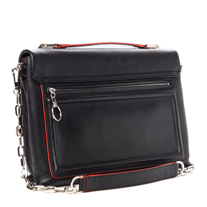 Versace Calfskin Palazzo Shoulder Bag Black Red 3 of 8