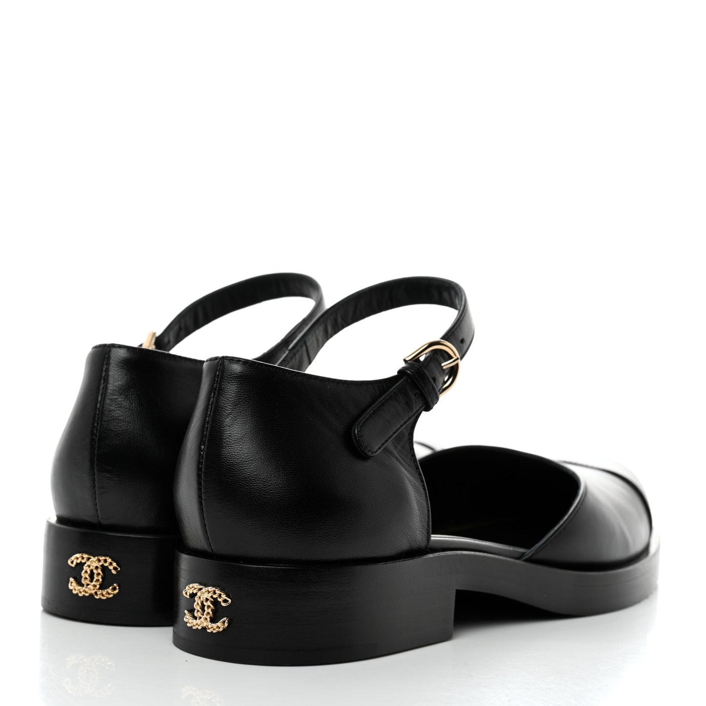 Shiny Goatskin Mary Jane Flats 38.5 Black