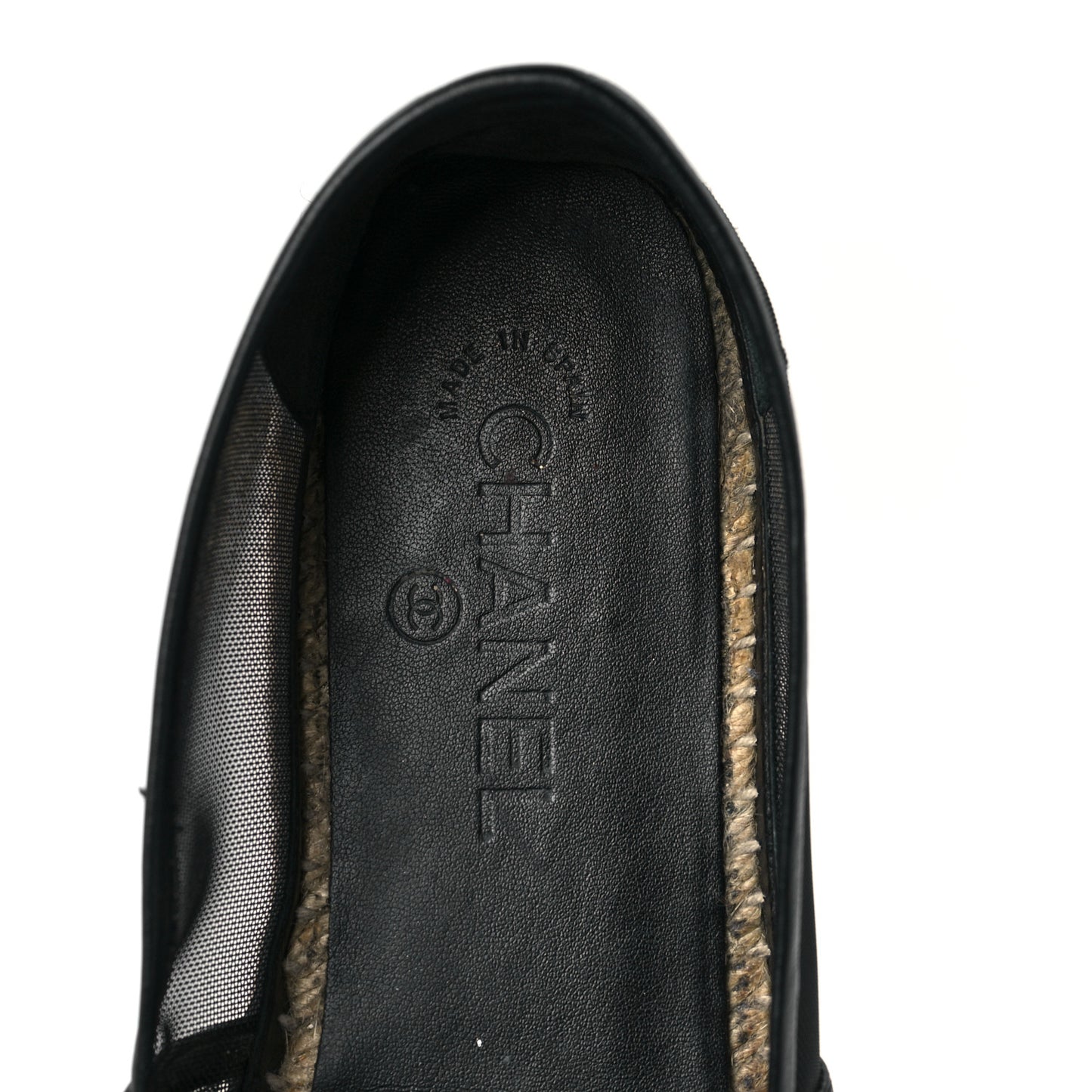 Mesh Grosgrain CC Espadrilles 40 Black