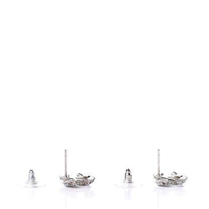 Chanel Baguette Crystal CC Earrings Silver 3 of 5